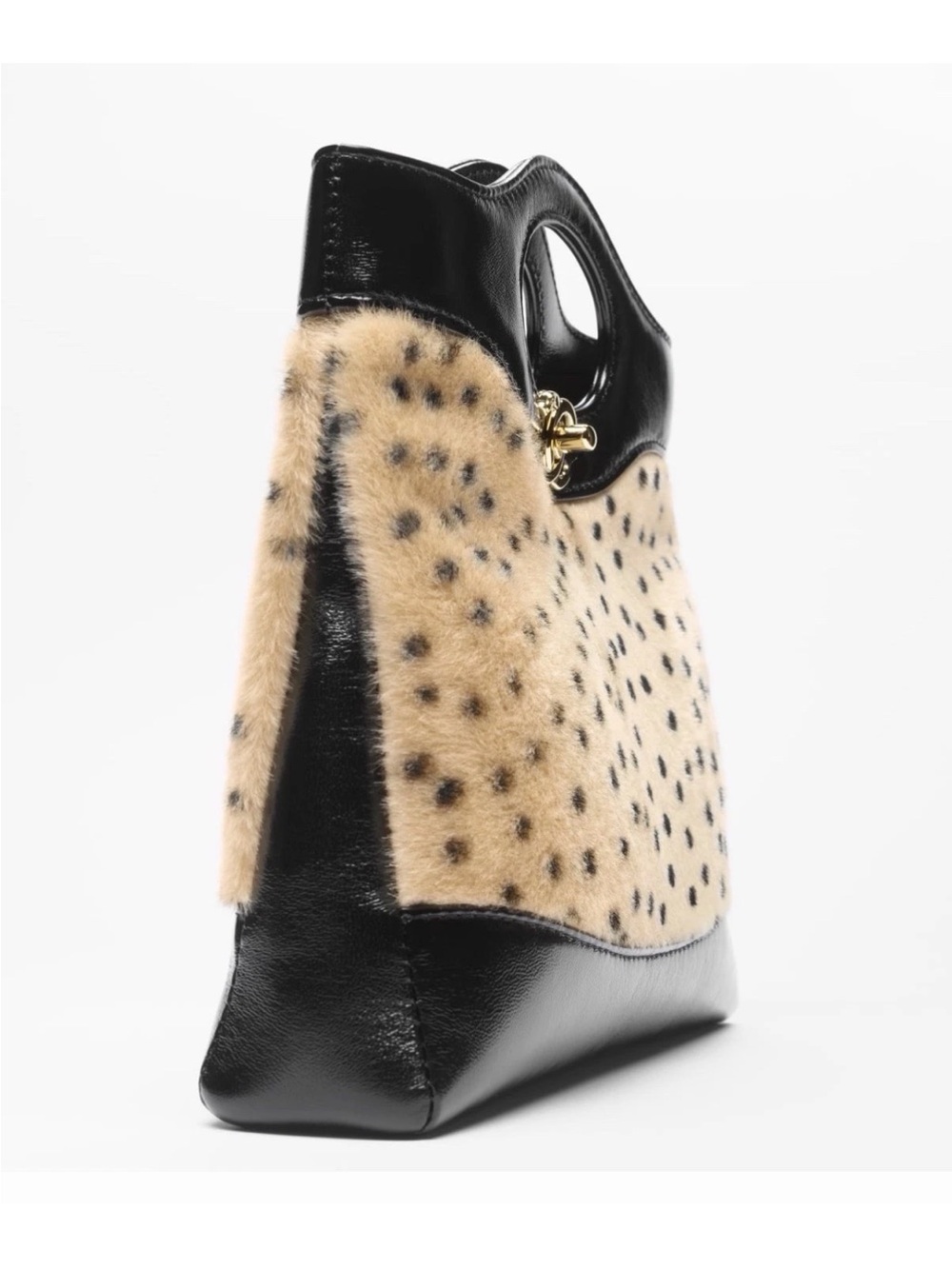 🐆 New 26A CHANEL Pony Hair Animal Print Black Mini 31 Bag Handbag Gold CC - Picture 9 of 12